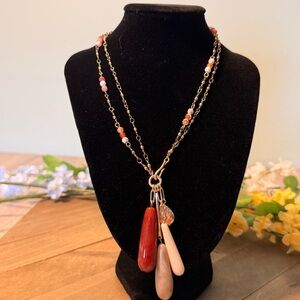 J. Jill NWT Elegant Multicolor Teardrop Convertible Pendant Necklace